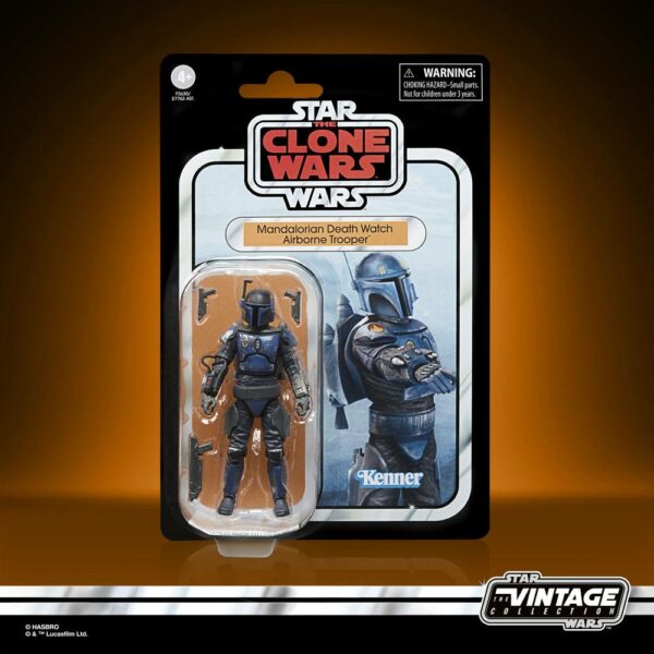 Star Wars: The Clone Wars Vintage Collection Figura 2023 Mandalorian Death Watch Airborne Trooper 10 cm - Imagen 5