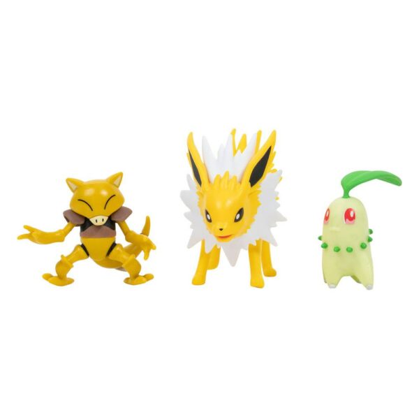 Pokémon Packs de 3 Figuras Battle Chikorita, Abra, Jolteon 5 cm