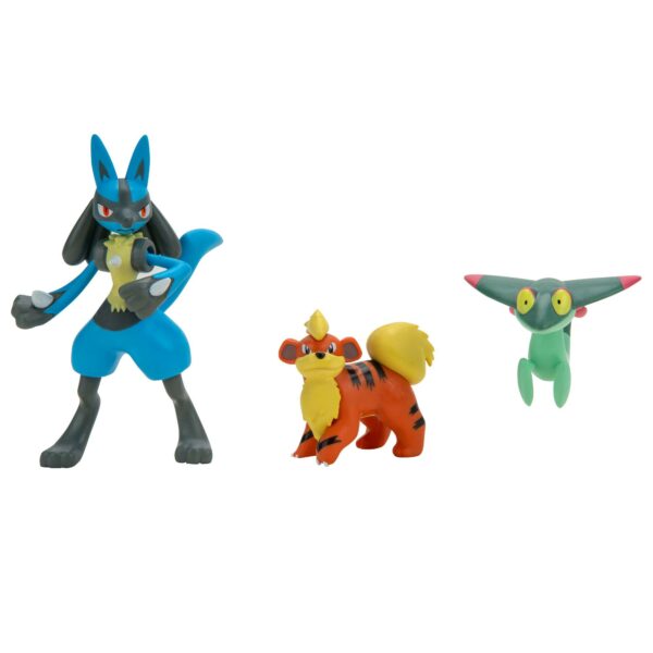 Pokémon Packs de 3 Figuras Battle Growlithe, Dreepy, Lucario 5 cm - Imagen 2