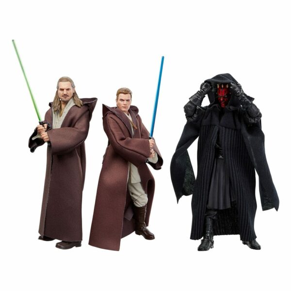 Star Wars Episode I Black Series Pack de 3 Figuras Qui-Gon Jinn, Darth Maul, Obi-Wan Kenobi 15 cm - Imagen 2