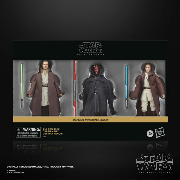 Star Wars Episode I Black Series Pack de 3 Figuras Qui-Gon Jinn, Darth Maul, Obi-Wan Kenobi 15 cm