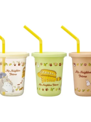 PACK 3 VASOS DE PLÁSTICO DE MI VECINO TOTORO - STUDIO GHIBLI